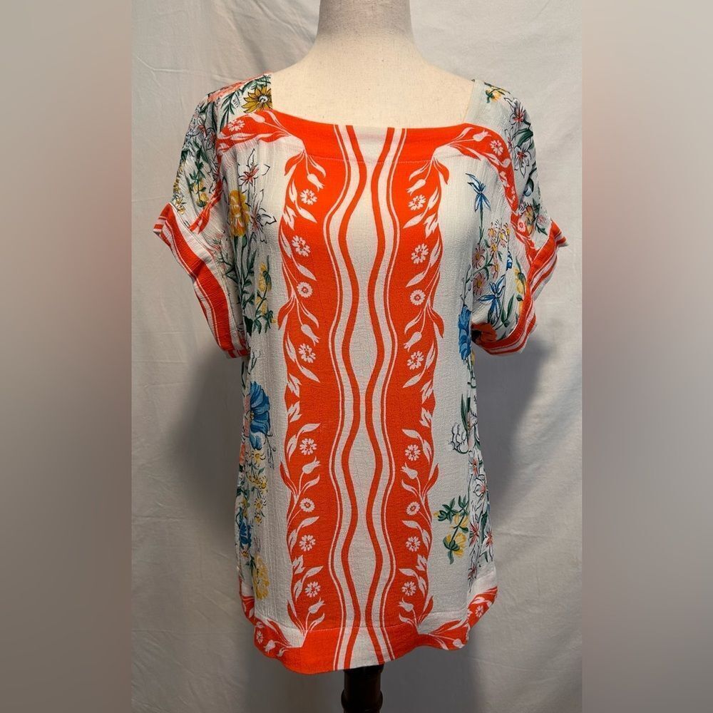 Maeve by Anthropologie Romina Scarf Print Top Boho Floral Small EUC - Picture 6 of 9